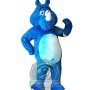 Cute Blue Rhino Mascot Costume