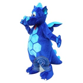 Happy Blue Dragon Mascot Costume