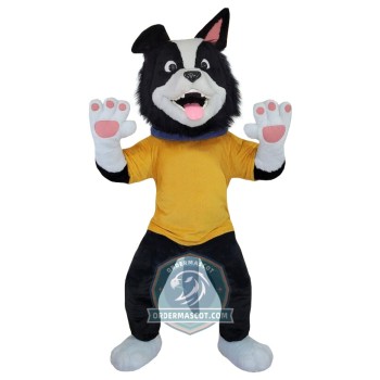 Black & White Dog Mascot Costume