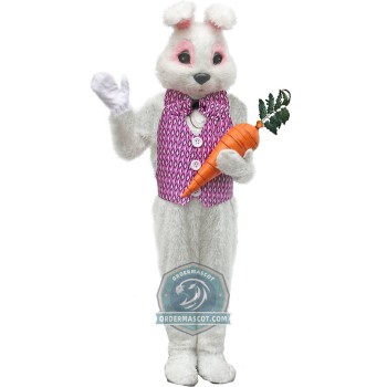 Deluxe White Easter Bunny Mascot Costume