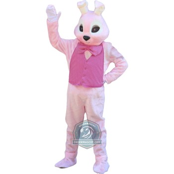 Adult Pink Easter Bunny Mascot Costume