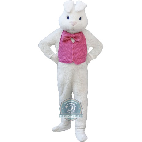 Cute White Easter Bunny Mascot Costume