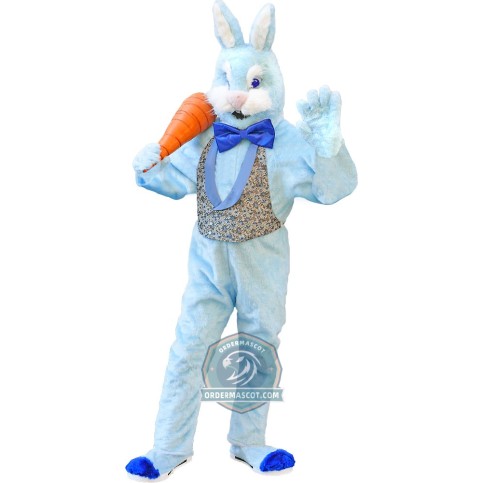 Deluxe Blue Easter Bunny Mascot Costume