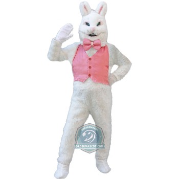 White Easter Bunny Mascot Costume For Adult