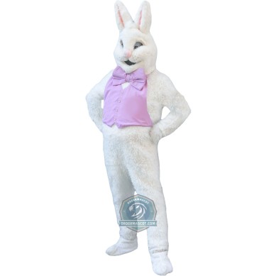 Adult Lightweight White Easter Bunny Mascot Costume