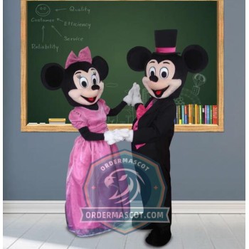 Realistic Mickey & Minnie Mascot Costume