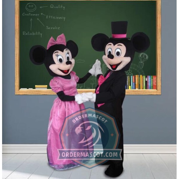 Realistic Mickey & Minnie Mascot Costume