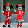 Realistic Christmas Mickey & Minnie Mascot Costume