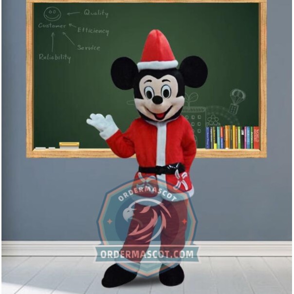 Realistic Christmas Mickey Mascot Costume