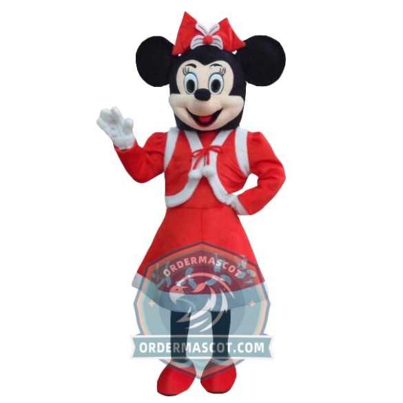 Realistic Christmas Minnie Mascot Costume
