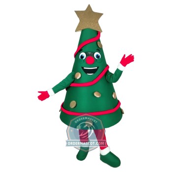 Friendly Christmas Tree Mascot Costume