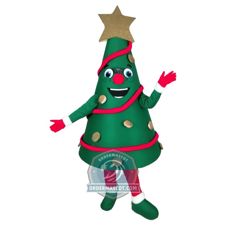 Friendly Christmas Tree Mascot Costume