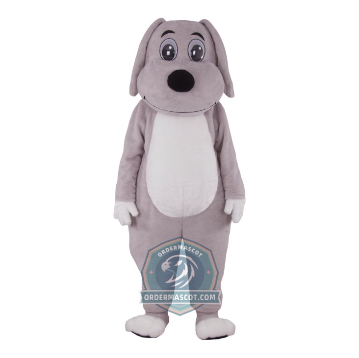 Lovely Grey Dog Mascot Costume