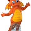 Happy Orange Dragon Mascot Costume