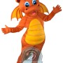 Happy Orange Dragon Mascot Costume