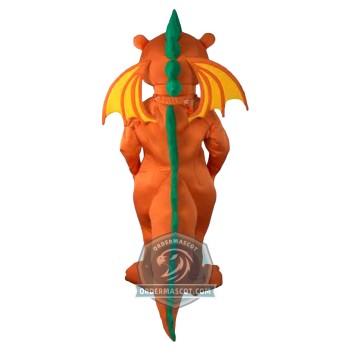 Happy Orange Dragon Mascot Costume