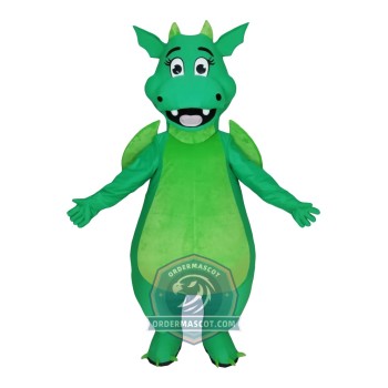 Happy Lightweight Green Dragon Mascot Costume