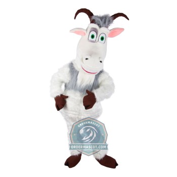 Friendly White Sheep Mascot Costume