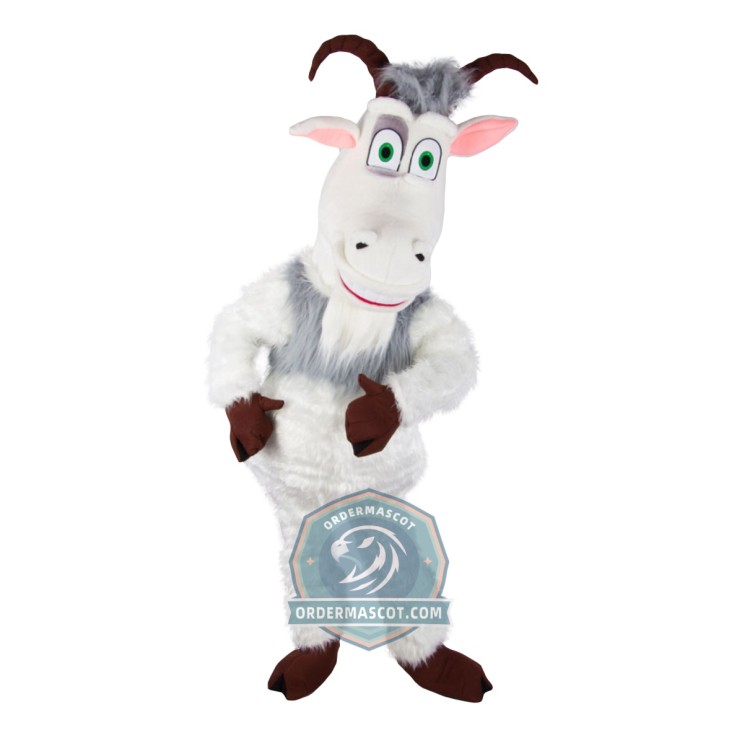 Friendly White Sheep Mascot Costume