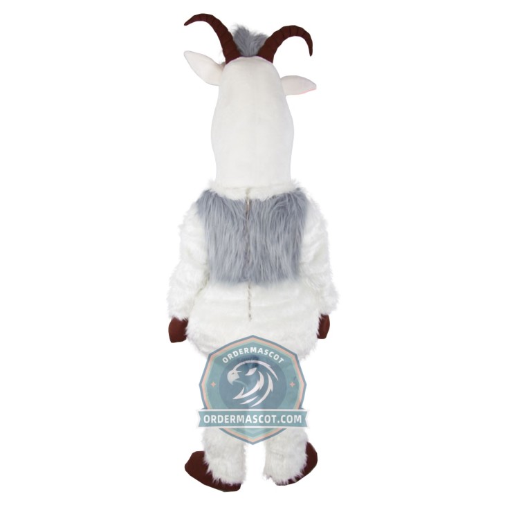 Friendly White Sheep Mascot Costume