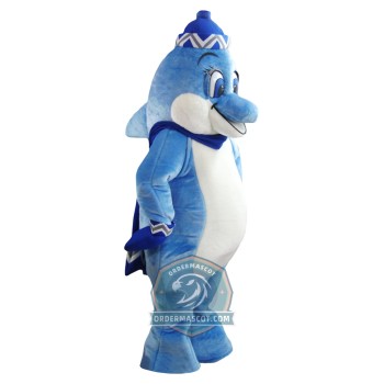 Realistic Blue Dolphin Mascot Costume