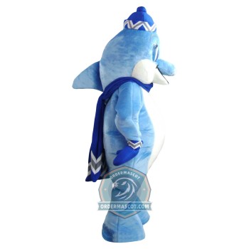 Realistic Blue Dolphin Mascot Costume