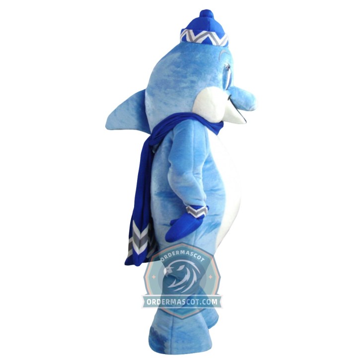 Realistic Blue Dolphin Mascot Costume