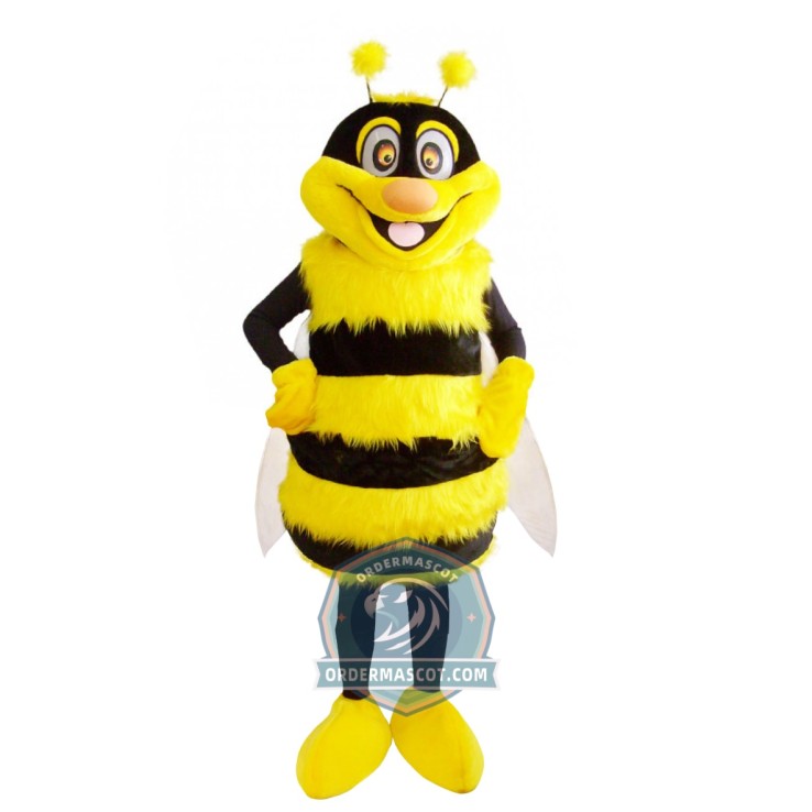 Realistic Happy Bee Mascot Costume For Adult