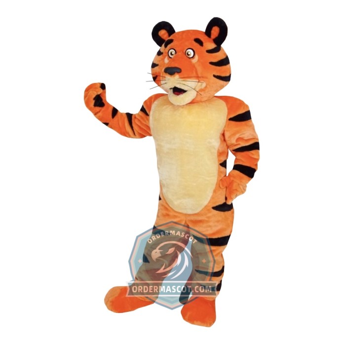 Cute Friendly Tiger Mascot Costume