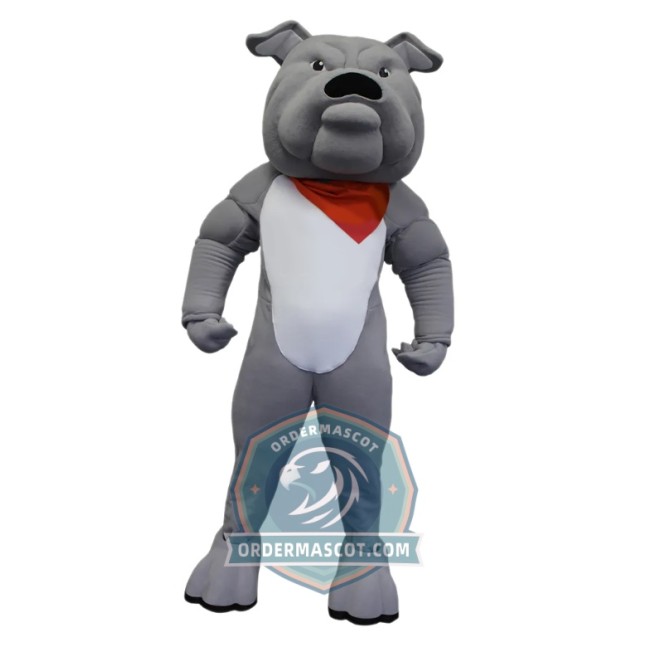 Power Muscular Bulldog Mascot Costume