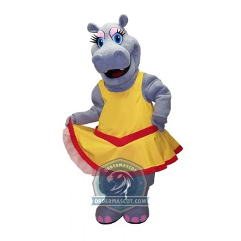Female Beautiful Hippo Mascot Costume