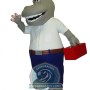 Hippo Worker Mascot Costume