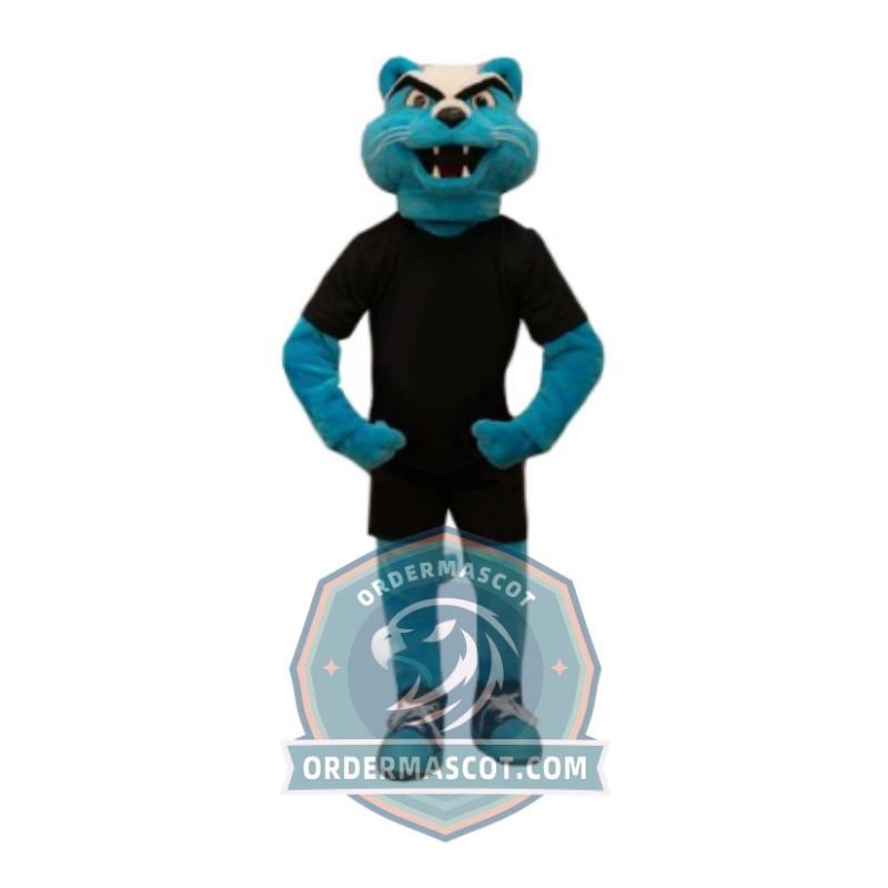 Fierce Blue Panther Mascot Costume