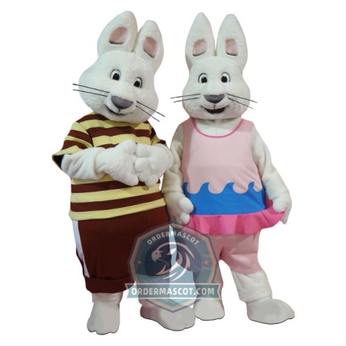 Rabbit Couple Mascot Costume