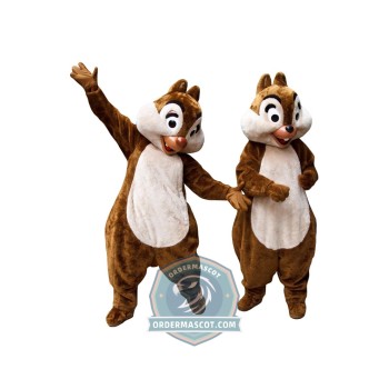 Happy Lightweight Chip & Dale Chipmunk Mascot Costume