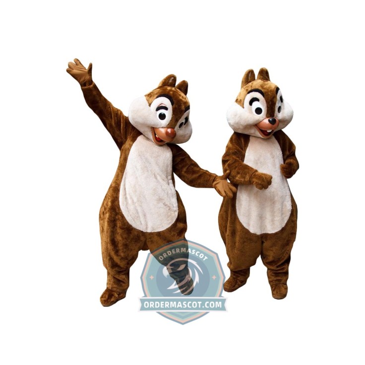 Happy Lightweight Chip & Dale Chipmunk Mascot Costume