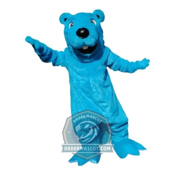 Blue Beaver Mascot Costume