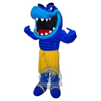 Fierce Blue Shark Mascot Costume