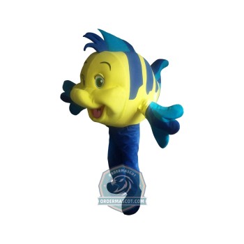 Cartoon Flounder Fish Mascot Costume