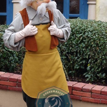 Elderly Impoverished Woodcarver Geppetto Mascot Costume