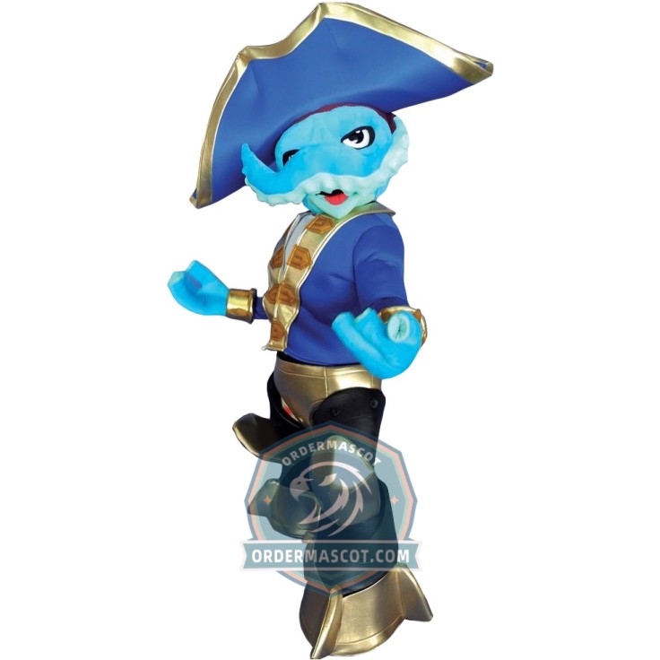 Blue Captain Octopus Mascot Costume