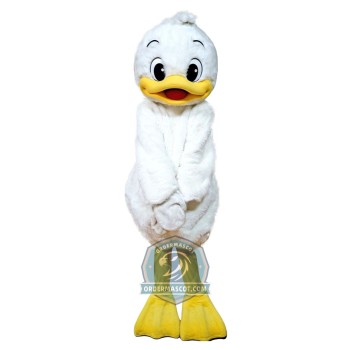 Friendly White Duck Mascot Costume