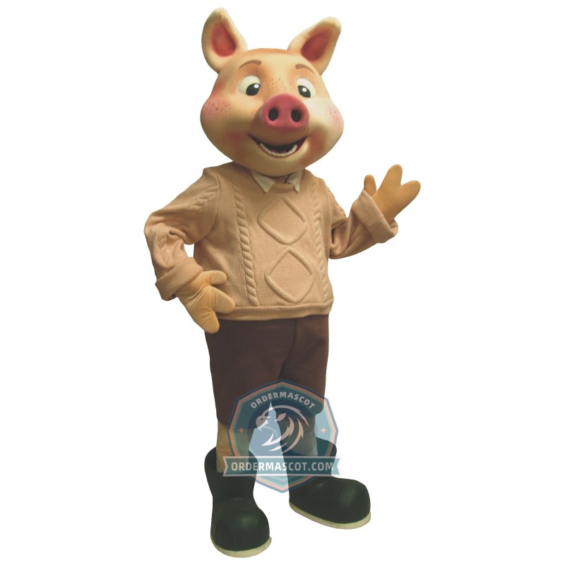 Friendly Pig Mascot Costume