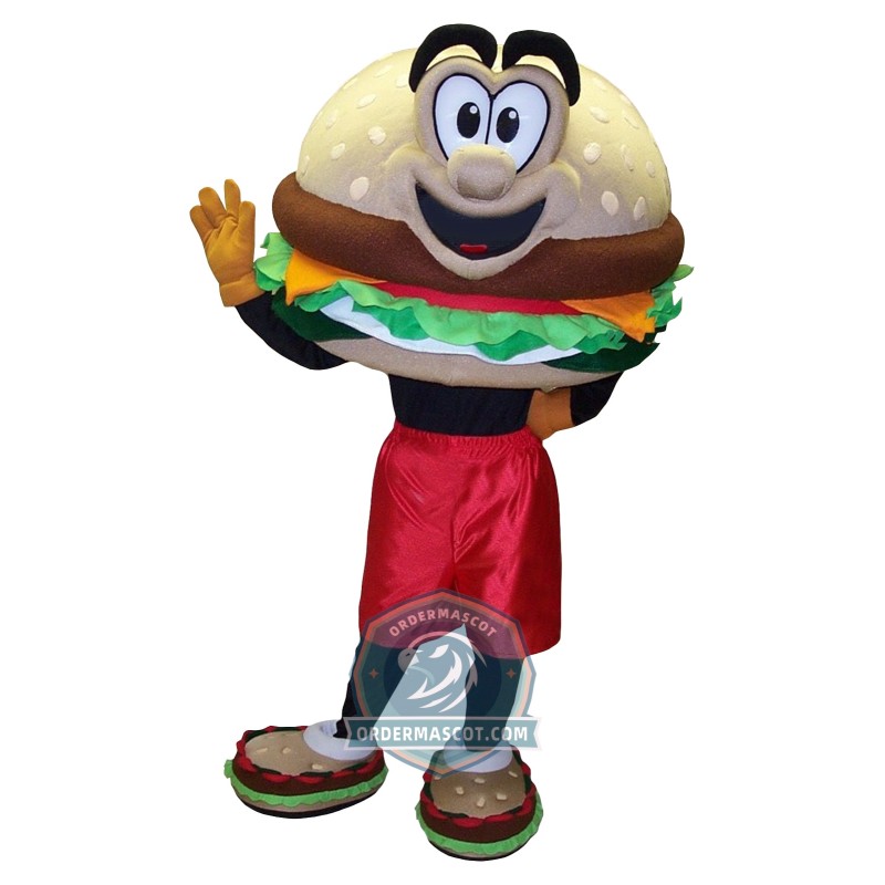 Happy Hamburger Mascot Costume