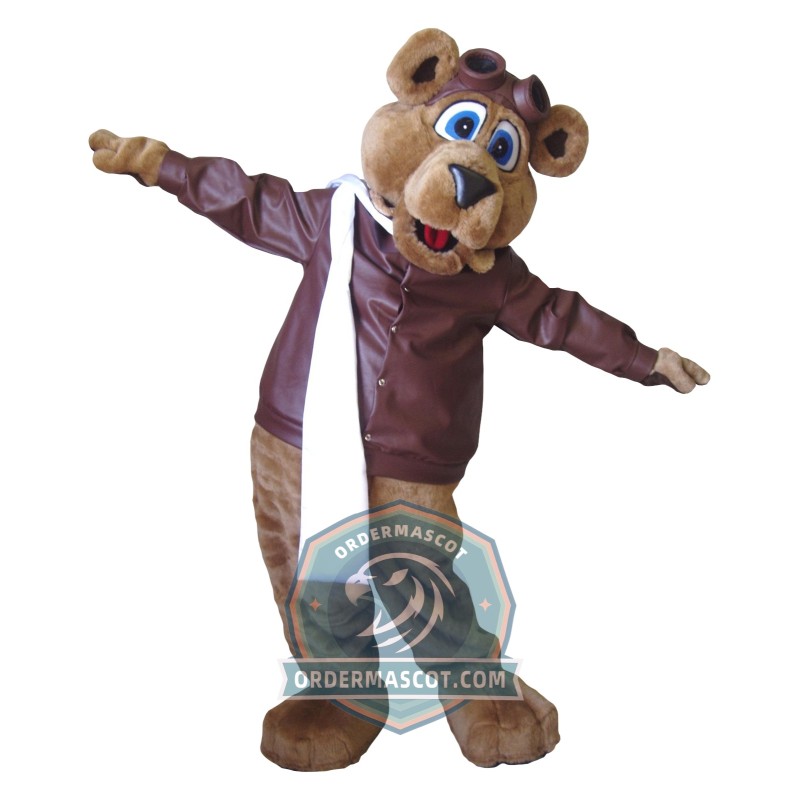 Pilot Bear Mascot Costume