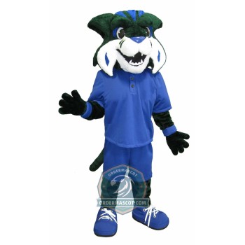 Green Wildcat Mascot Costume