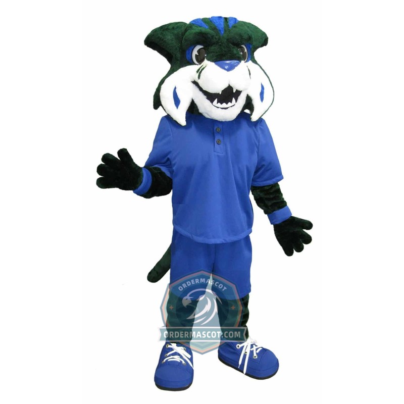 Green Wildcat Mascot Costume