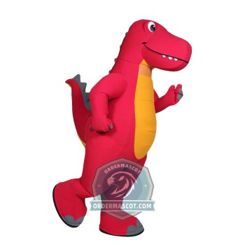 Red Dinosaur Mascot Costume
