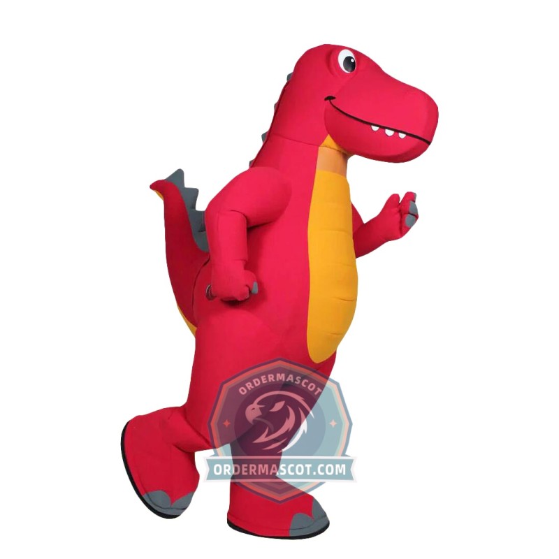Red Dinosaur Mascot Costume