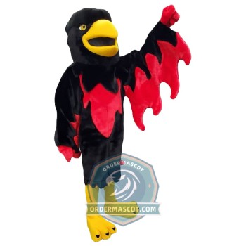 Black & Red Eagle Mascot Costume